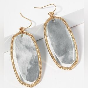 Elegant Gold and Silver Pierced Earrings (New)